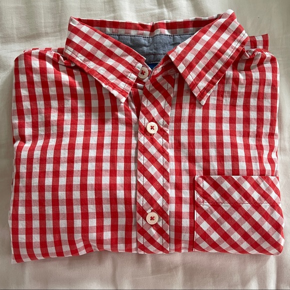 Boy’s 10/12 Gingham Print Button Down - Picture 7 of 9